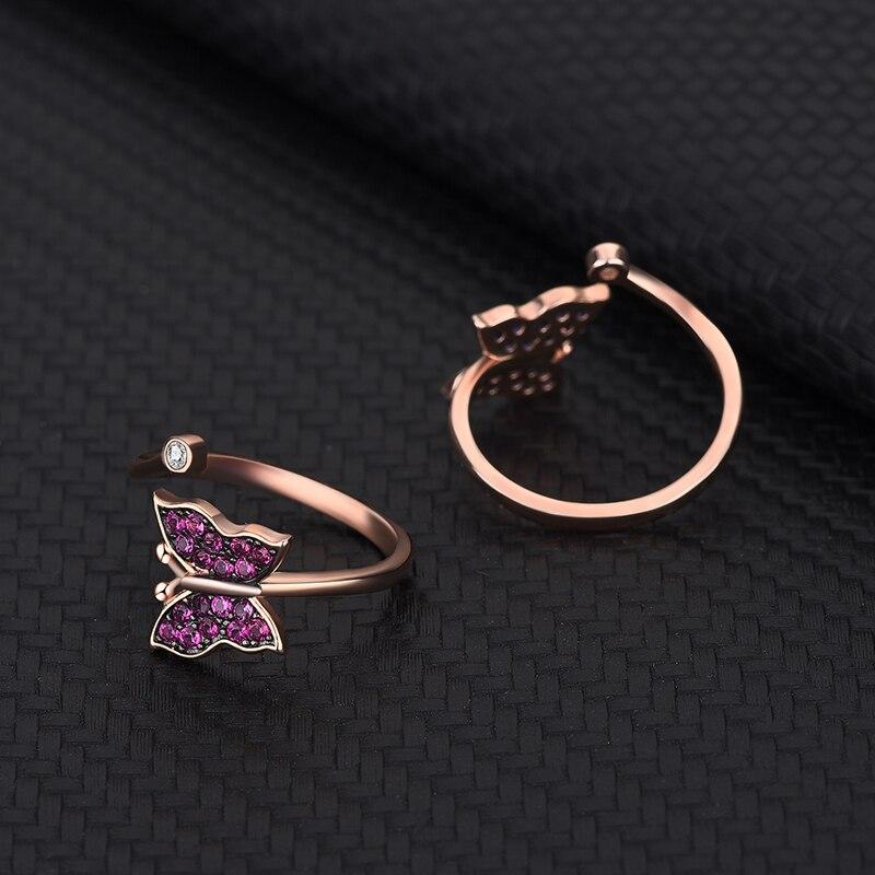 Ins Europe and America S925 Sterling Silver Rose Gold Butterfly Ring Female Male Couple Open Finger Ring Bracelet
