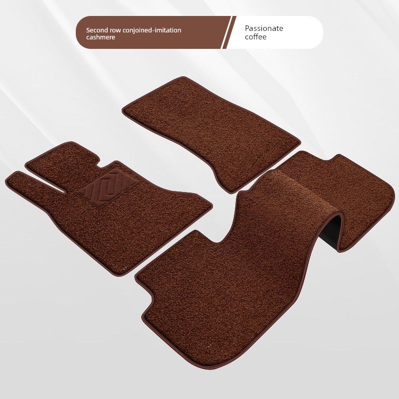 Starlight Carpet-Style Long-Pile Car Floor Mats with Shiny Silk and Long Plush Surface, Starry Sky Carpet Floor Mats Made of Eco-Friendly Materials Brown Imitation Cashmere Upper Passenger [1 Piece]