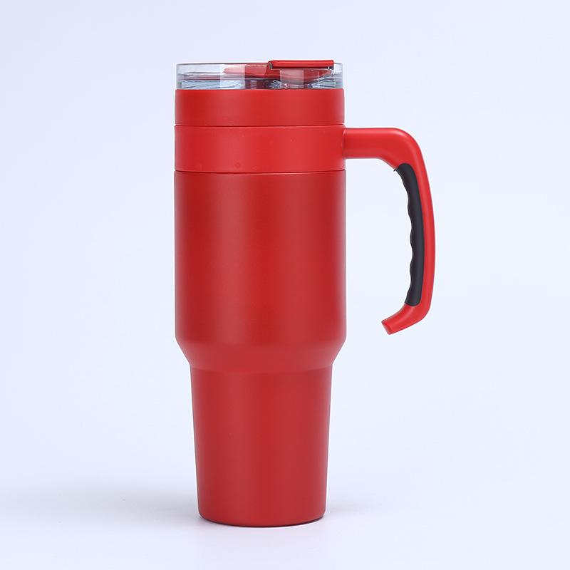 40oz 304 Stainless Steel Insulated Water Bottle Thermal Coffee Car Cup Cold Hot Mugs Vacuum Flask With Handle Straw For Sport