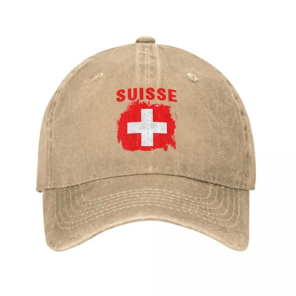 Suisse Switzerland Flag Baseball Caps Classic Distressed Denim Snapback Hat Unisex Outdoor Running Golf Caps Hat