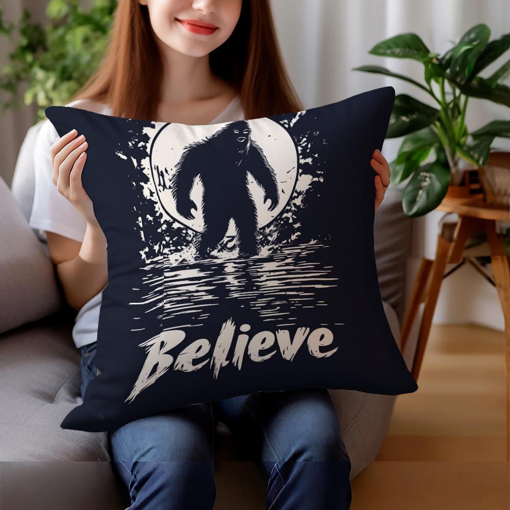 Mysterious Creature Theme Design Printing Pillow Cover Short Plush Suitable Living Rooms Bedrooms Sofas Throw Cushion Cover