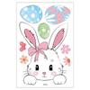 Cartoon Rabbit Happy Easter Static Sticker PVC Easter Eggs Electrostatic Sticker Ornament Flower Decorative Decals Spring