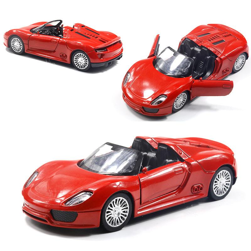 Alloy Sports Car Model Children Open The Door Pull Back Toy Car Cake Ornament Baking Decoration