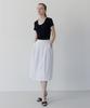 Tudument Shirring Long Skirt Ivory