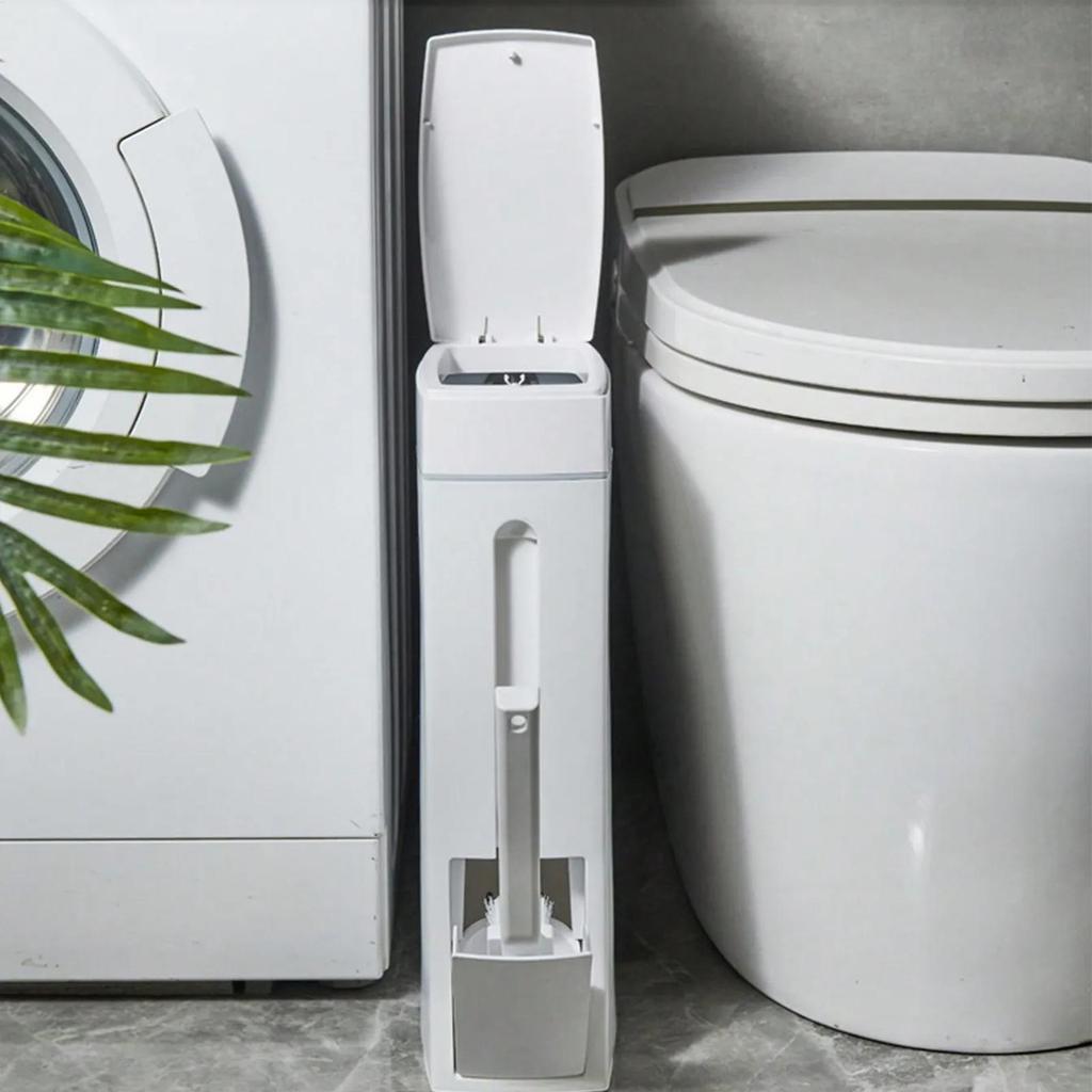 Bathroom Garbage Can Compact Small Trash Can Space Saving Design Trash Can Bathroom Accessories Narrow Garbage Can Lid