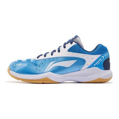 Li Ning Thunder Series Trainingsstoff Synthetikleder Stoßdämpfend Rutschfest Abriebfest Atmungsaktiv Low-Top Badmintonschuhe AYTS024-2