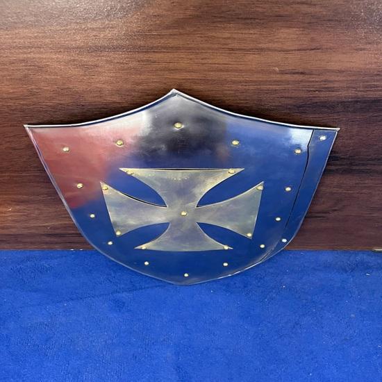 60.96 Cm Medieval Knight Crusader Cross Shied Larp Reenactment Cosplay Functional Knight Battle Shield Handmade Best Gift
