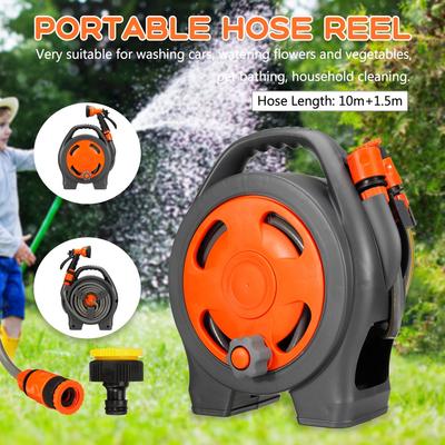 New Retractable Portable Water Hose Reel with Water Spray Gun High Pressure Water Spray Agricultural Home Garden Storage Suit Cart Car Wash Hose