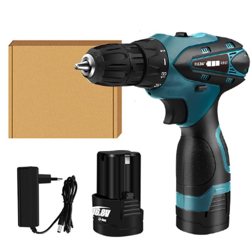 Șurubelniță electrică fără fir de 16,8 V, șurubelniță reîncărcabilă, mașină de găurit cu impact fără fir, mașină de găurit de mână, unealtă electrică pentru îmbunătățirea locuinței