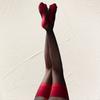 10D Colorful Foot Shaped Medias De Mujer Sexy Cuban Heel Back Seam Leg Slim Thigh High Stockings Ultra Thin Transparent Lingerie