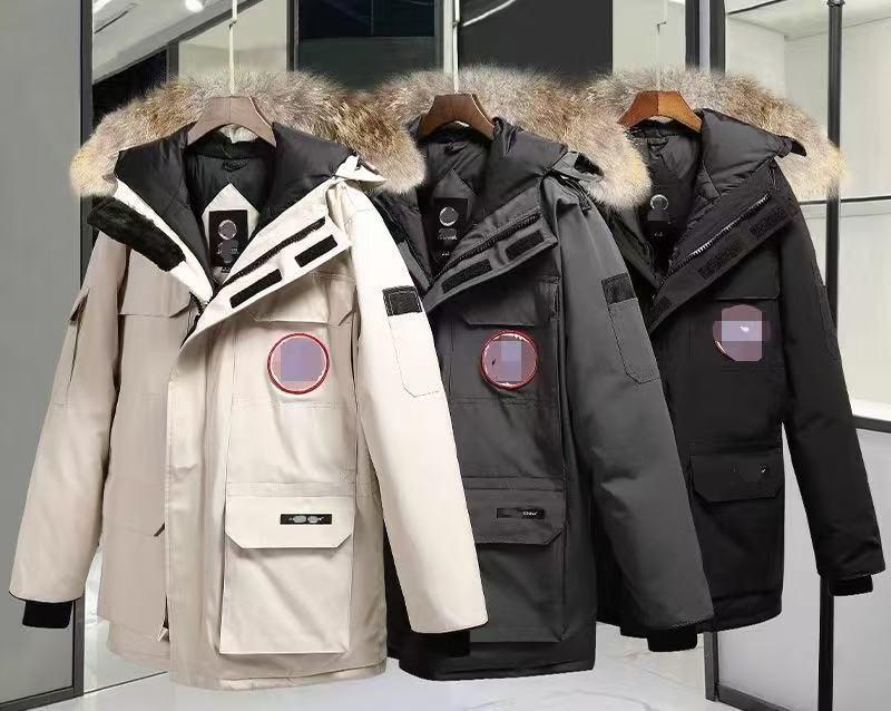 Men's Expedition Goose Down Long Jacket - Model 08, Over-The-Knee, Thickened for Cold Weather