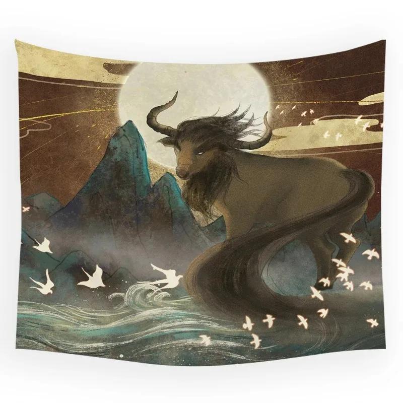 Çin Tarzı Uçan Ejderha Asılı Kumaş Ofis Oturma Odası Duvar Halısı Ev Duvar Dekorasyonu Duvar Halısı