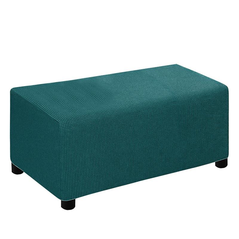 

1 шт. Полиэстер Большой Чехол для Табурета Прямоугольный Защитник Пуфика Эластичный Натяжной Чехол Стрейч Съемный Однотонный S серый/зелёный