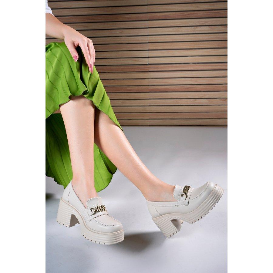 Women Platform Heeled Loafer Shoes