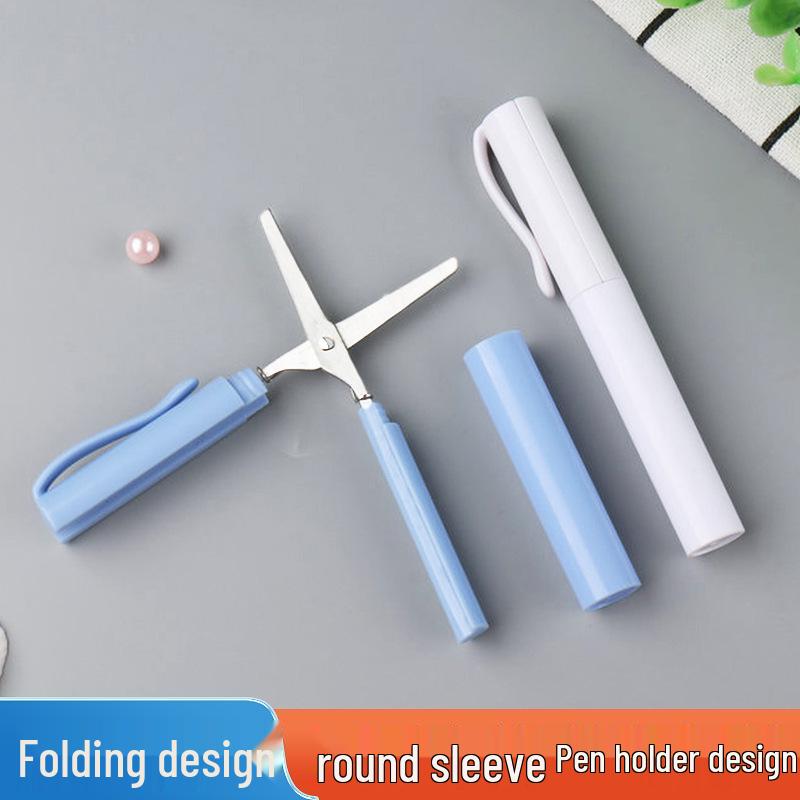 Przenośne składane nożyczki w kształcie długopisu dla uczniów i do sztuki, idealne do cięcia papieru i rękodzieła