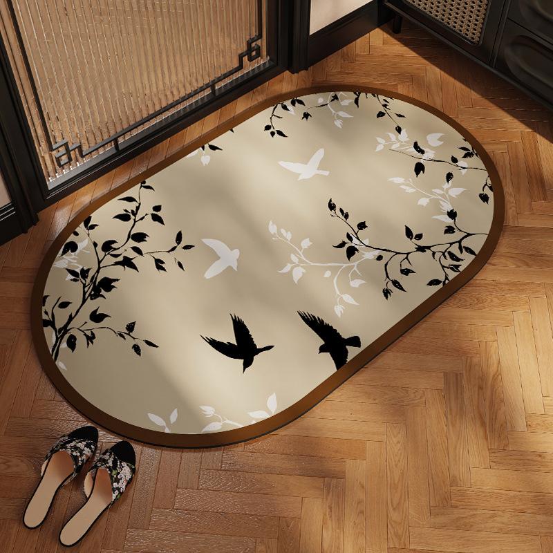 

Light Luxury Bathroom Floor Mat Household Diatom Mud Floor Mat Toilet Floor Mat Water-Absorbing Quick-Drying Non-Slip Mat Diatom Mud 40*60cm