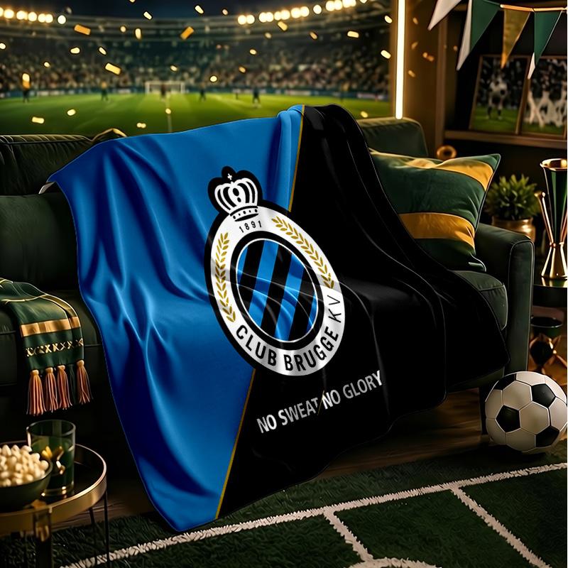 Coperta con stemma Club Brugge FC Coperte in flanella Peluche per divano letto Regali per uomini donne Coperta da viaggio per picnic Regali di Natale per tifosi