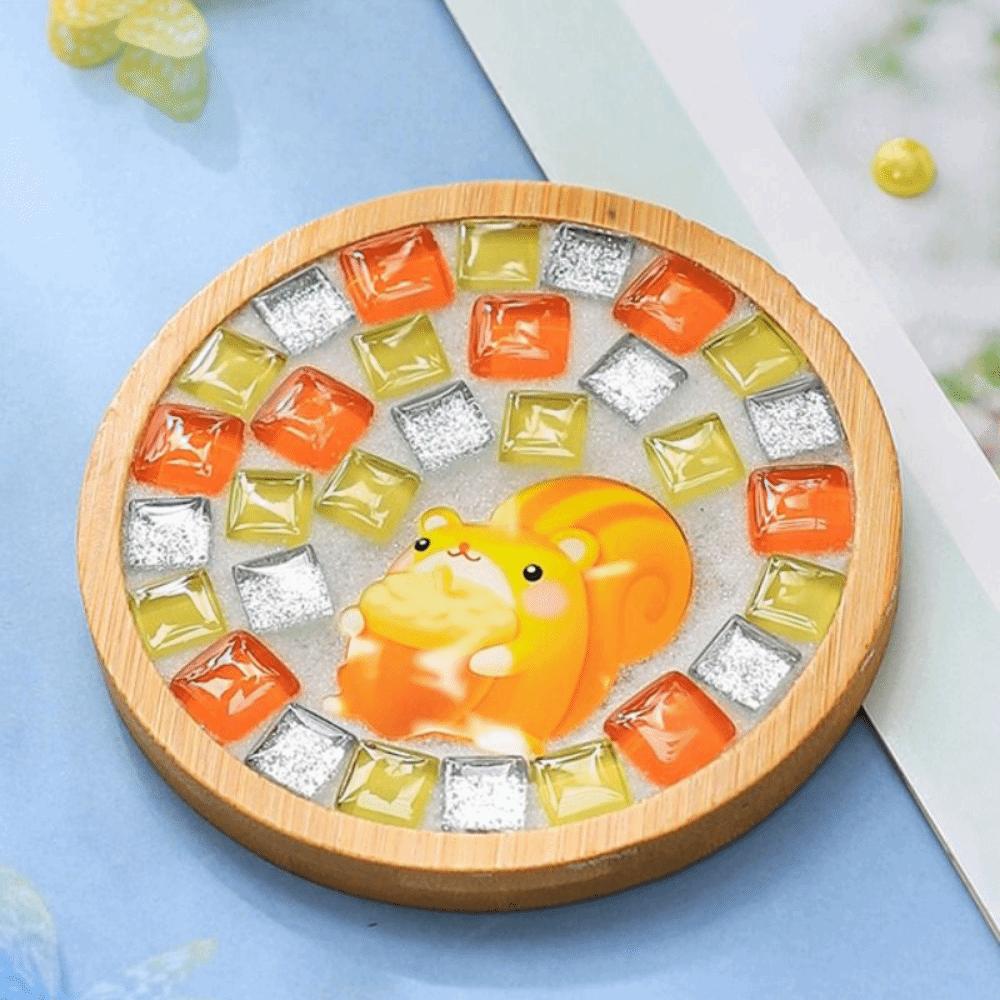 Creative DIY Mosaic Coaster Kit Intellectual Development DIY Mosaic Cup Mat  Children Gifts