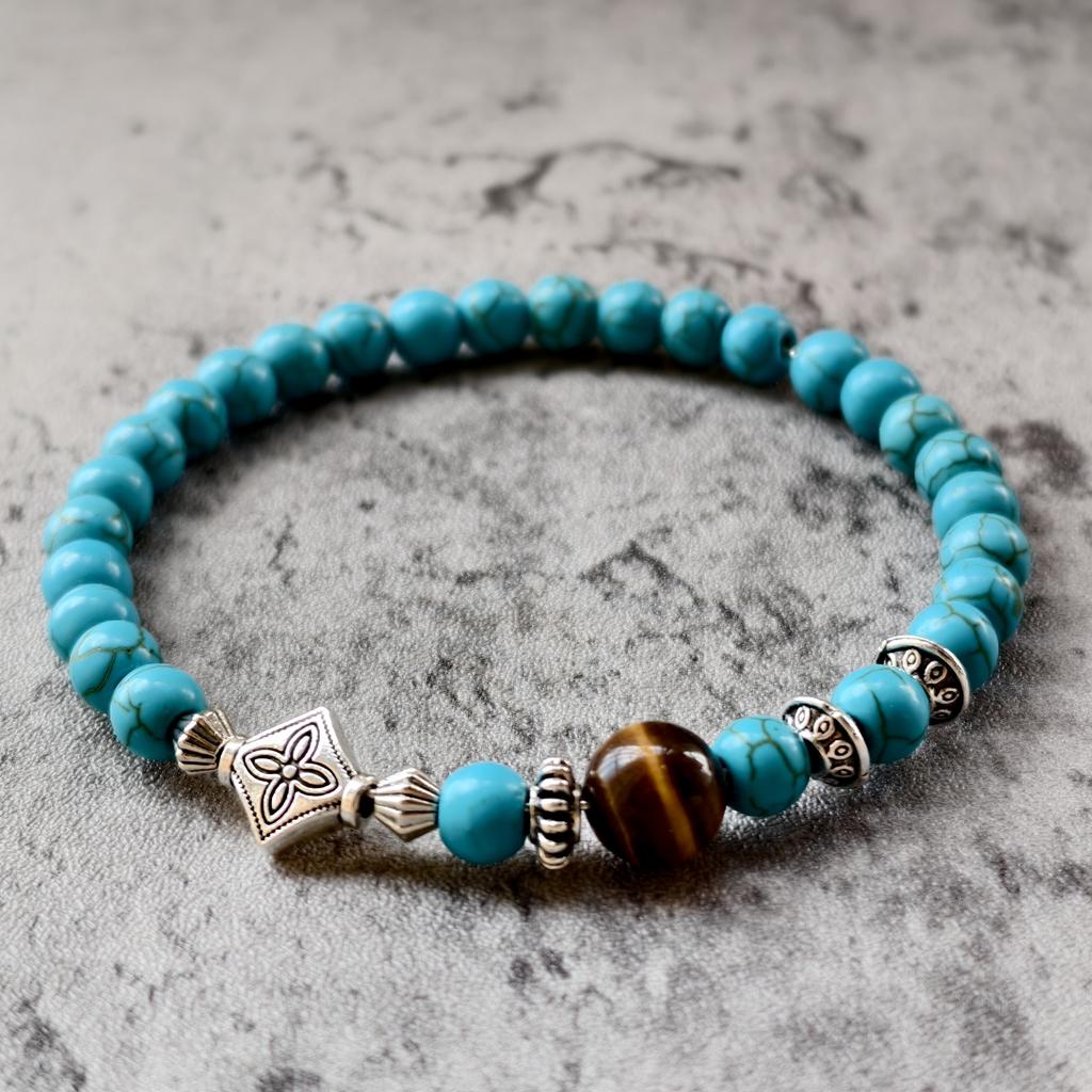 Naturstein Armband 6mm Perlen Natur 7A Tigerauge Lavastein Glücksarmbänder Für Frauen Männer Schmuck Pulseras Homme