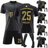 21/22 Bayern-München Auswärtstrikots Kinder-Fußballuniform-Trainingsanzug-Set