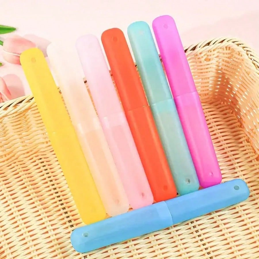 1/3/5PCS Travel Toothbrush Case, Portable Tooth Brush Cover Holder, Hygiene Protector for Outdoor, Bathroom, School & Dorm Use