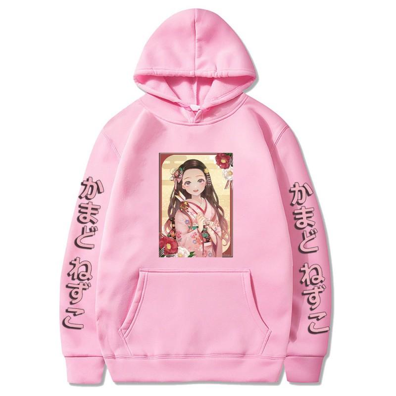 Demon Slayer Hoodie Kimetsu No Yaiba Nezuko Cosplay Sweatshirt Unisex Winter Warm Oversized Pullover