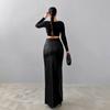 Pu Faux Leather Skirts Women Casual Office High Waist Warm Split Long Lady Skirt Autumn Winter Fashion New Lady Streetwear