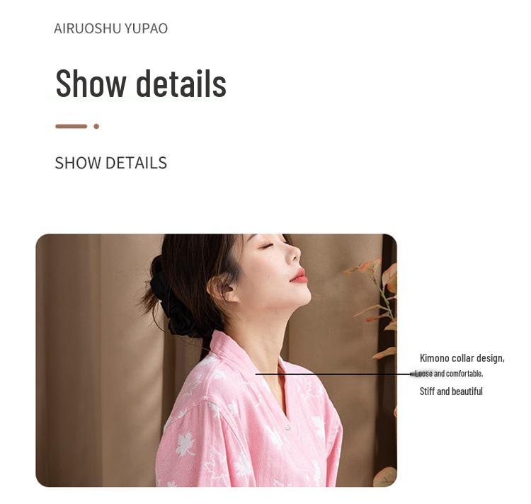 Halat de baie pentru femei din muselină dublă de bumbac pur - Ușor, cu uscare rapidă, absorbant de apă, personalizabil pentru spa și îngrijirea pielii de primăvară/vară.