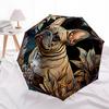1pc Stained Glass Bulldog Automatic Open/Close Umbrella with Folding feature Compact Travel Umbrella, Lightweight design, for Commuting, Business119