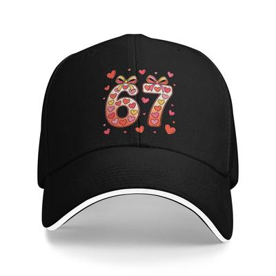 Letní Ležérní Baseballová Čepice Vtipné 67 Meme Valentýnská Srdíčka a Mašle Lov Kempování Trucker Čepice Unisex Pánský Design Baseballové Čepice