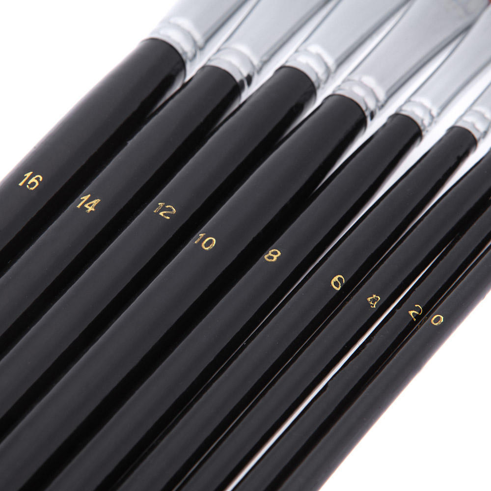 9pcs Nylon Hair Paint Brush Set Filbert Head Wooden Handle Artists Gouache Watercolor Acrylic Brushes Art Supplies