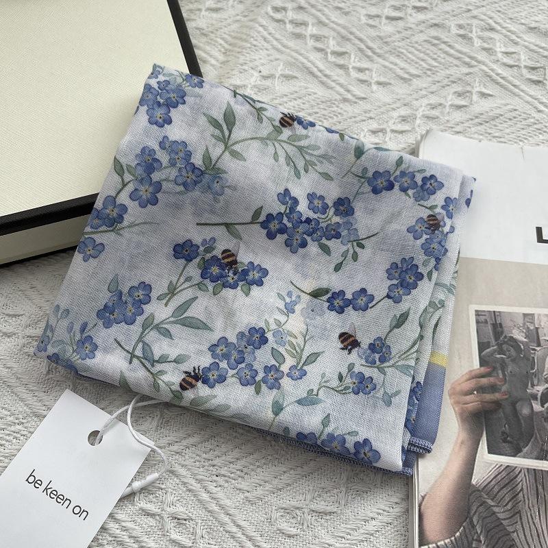 58*58cm Baumwoll-Quadrat-Schal Bandana, Kopfbedeckungen für Frauen, Kopftuch Taschentuch, Quadratischer Schal Stirnband, Vielseitige Schals für Frauen