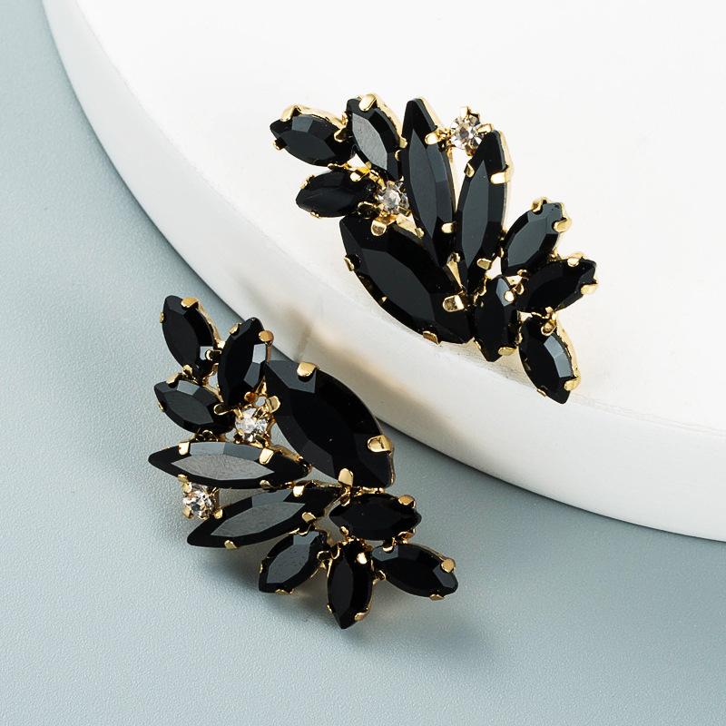 Boucles d'oreilles pendantes simples pour femmes, en alliage d'acier et de titane, acrylique, cristal coloré, ornements géométriques