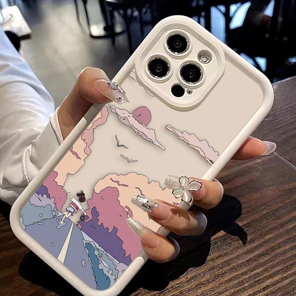 Sunset Scenery Phone Case For iphone Apple 17 AIR 16 16E 11 12 13 14 15 XR Plus Pro Max Silicone Case Funda DIY Shell Cover