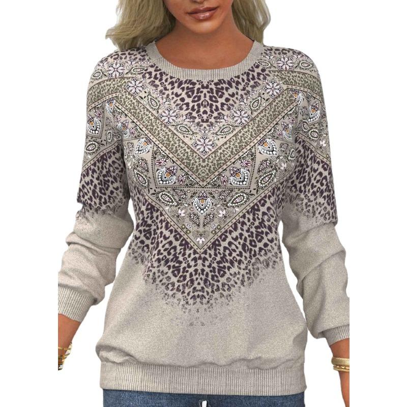 

YYFS женские модные повседневные весенне-осенние пуловеры с круглым вырезом и длинными рукавами с длинными рукавами XXL