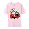 Cute Pitbull Dog Santa Hat Red Car Christmas T Shirt Tees High Quality Cotton Printed Gift T Shirt Men 100 Cotton