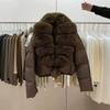 Europe and the United States new high-end big fur collar foreign gas cotton-padded clothes women's short thickened warm cotton-padded jacket jacket