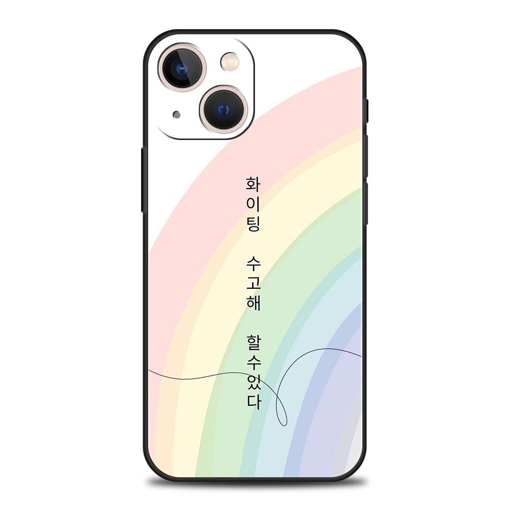 Korean Letter Phone Case For iPhone 17 Air 16 Plus 13 15 14 12 11 Pro MAX 7 8 SE Soft TPU Shockproof Cover Funda
