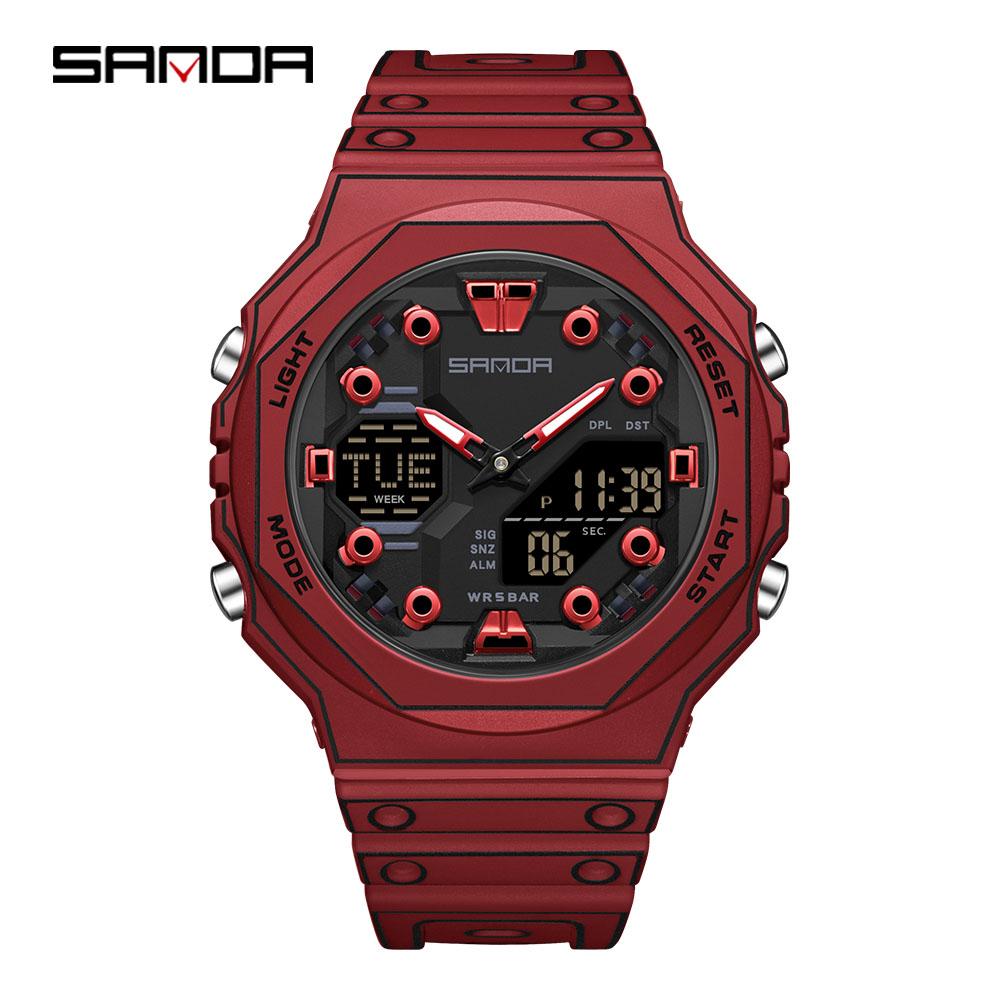 SANDA 6507 Outdoor Sports Men's Watch, Suitable for Neutral Waterproof, Fashionable, Luminous, Multi functional Electronic Wrist