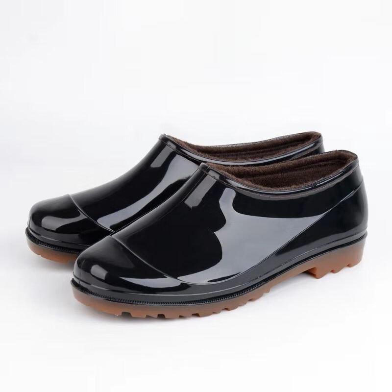 DAXTE Low-Top Safety Rain Boots with Fleece Lining