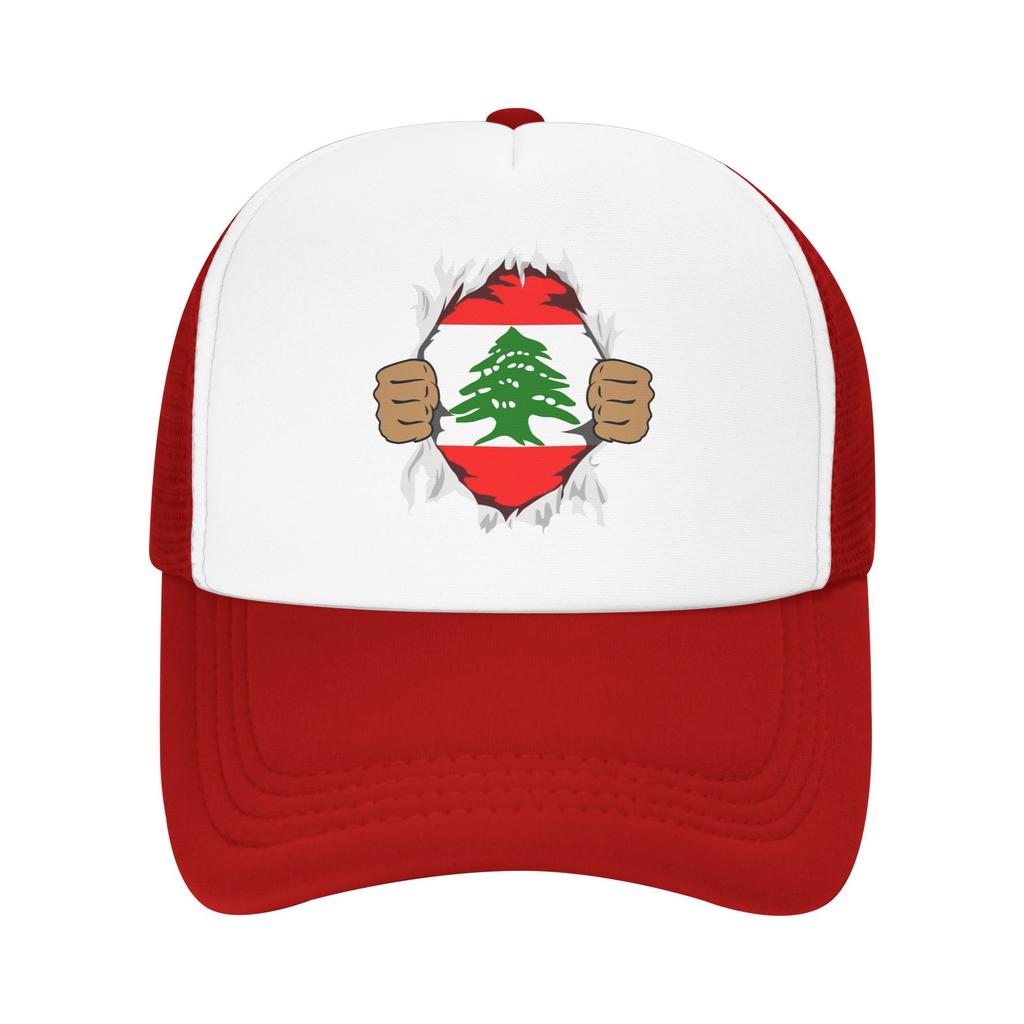 Lebanese Lebanon Flag Mesh Baseball Cap Adult Sport Sun Caps Hats Adjustable Summer Trucker Hats