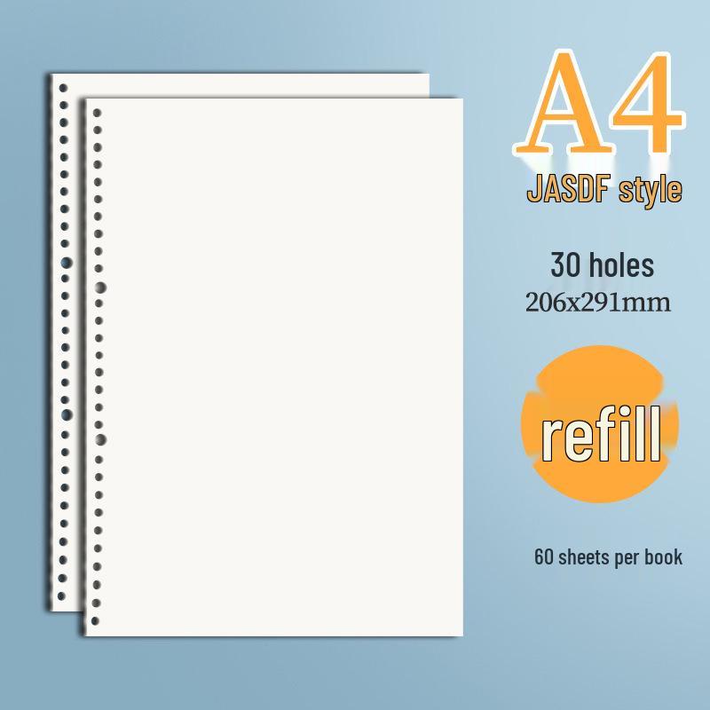 B5, A5, A4 Loose Leaf Notebook with Removable Lined/Grid Covers