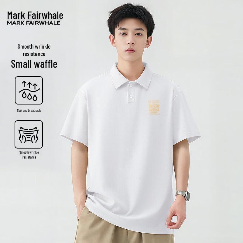 Мужская плотная вафельная рубашка-поло Mark Fairwhale 4XL белый