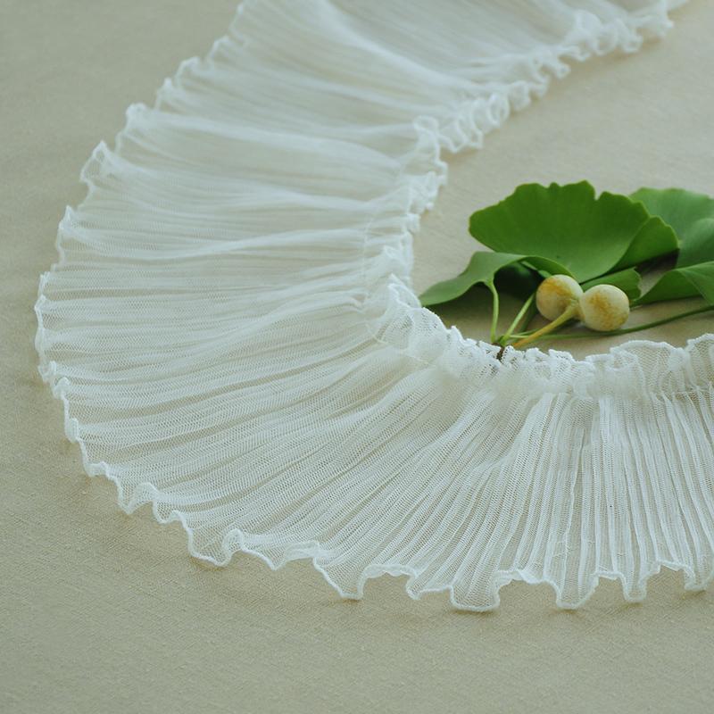 NEW Simple Fashion Pleated Fluffy Tulle Lace DIY Home Textile Curtain Bed Linen Border Clothing Skirt Cuff Extended Hem Material