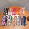 Luxury Matte PC Magnetic For Magsafe Cases For Apple iPhone 17 16 15 14 Plus 13 12 11 Pro Max Air Short Hand Rope Lanyard Cover