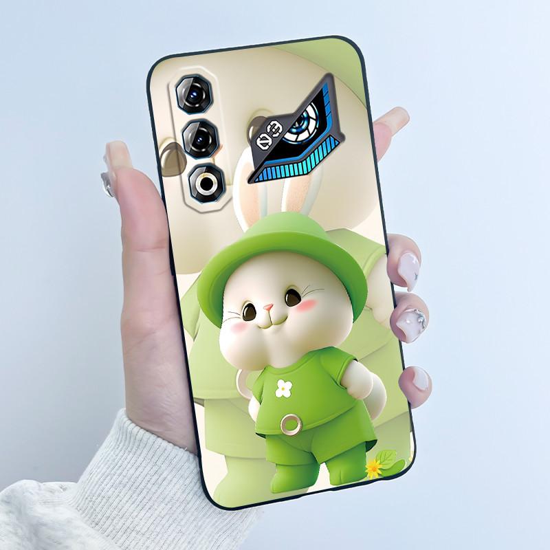 Für ZTE Nubia Neo 3 GT 5G Z2465N Hülle Süßes Kaninchen Schwarz Weiches TPU Silikon Stoßfeste Rückabdeckung Für ZTE Nubia NEO3 GT 5G Hülle