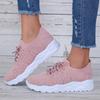 Fashion Mixed Color Knitted Platform Sneakers Women Spring Summer Casual Thick Sole Sports Shoes Woman Lace Up Non Slip Walking Shoes