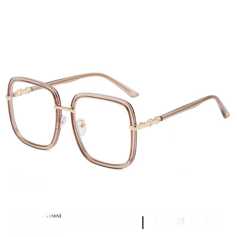 Female Large Face Frame Glasses With Blue Light Blocking For Fashionable Office Wear