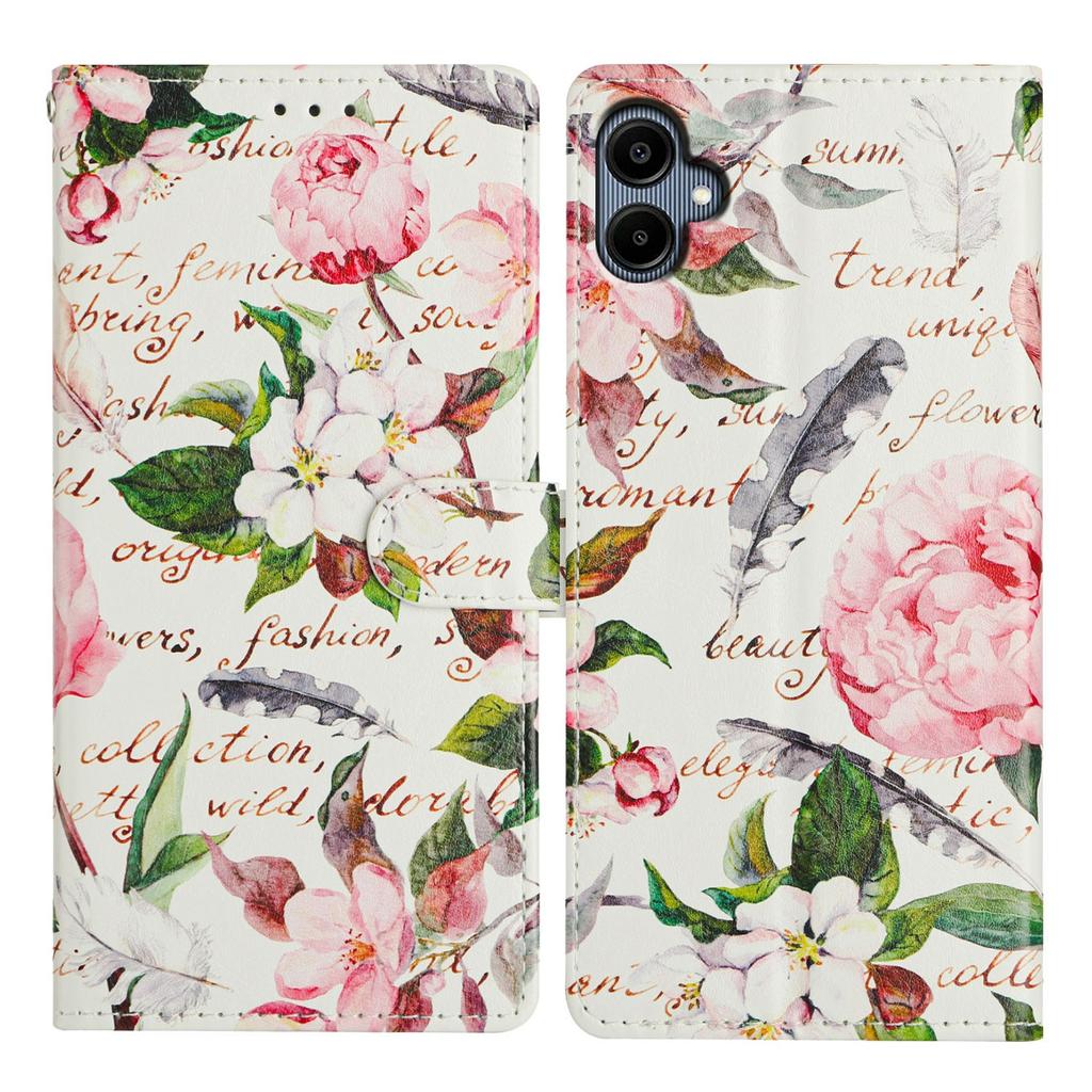 Für Samsung Galaxy A07 Hülle Musterdruck Brieftasche Ständer Klappbar Leder Handyhülle mit Riemen