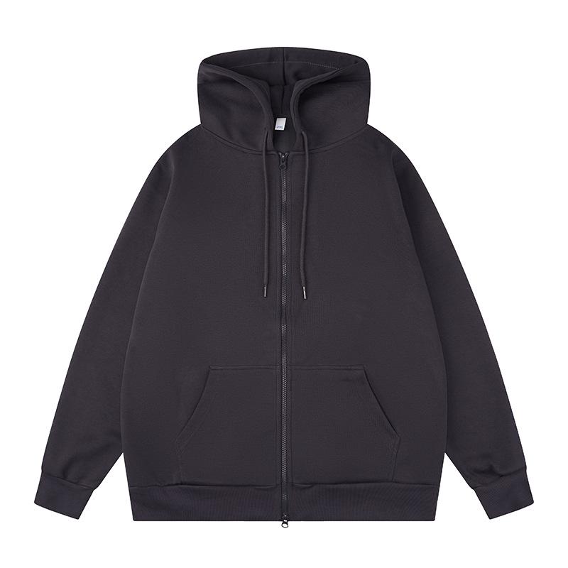 Custom Men's 330g Regular Fit Zip-Up Hoodie with Logo Print